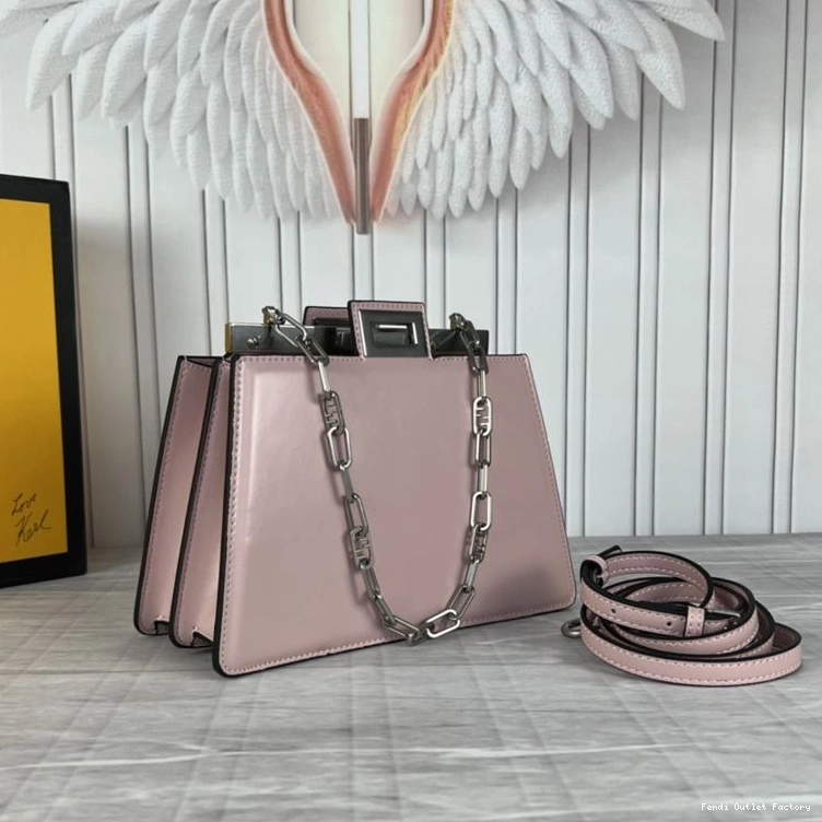 HOT Bag In Fendi Cut Calf Cherry Peekaboo Mini Leather 0731